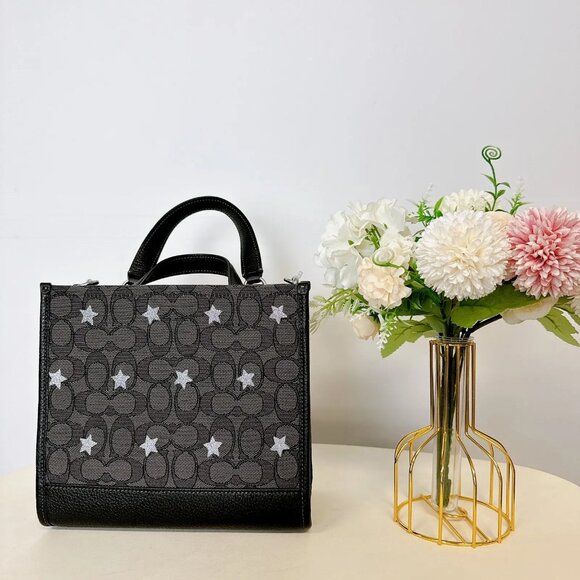 Coach NEW! Star Print Signature Jacquard Dempsey Tote w/Tags! - Picture 14 of 16